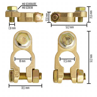 cosses de batterie laiton renforcées 180A (paire)